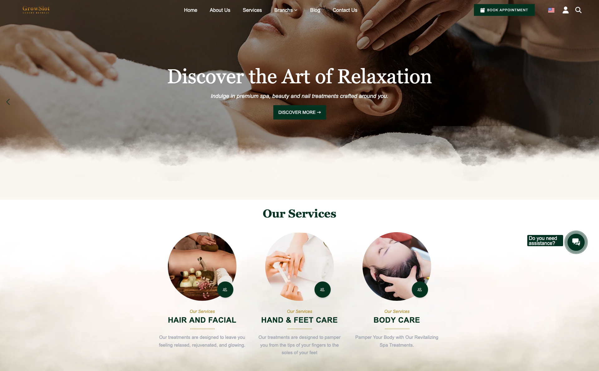 Branch booking website